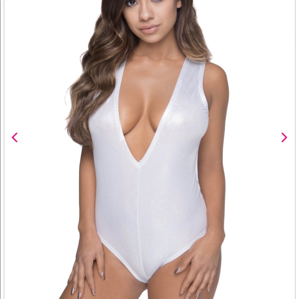 Rave Wonderland Silver Holographic Bodysuit
